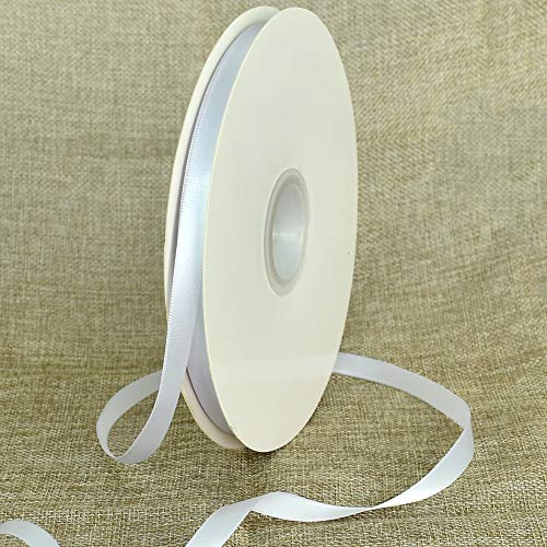 TONIFUL 3/8 Inch x 100 Yards White Thin Satin Ribbons Solid Fabric Ribbon Roll for Gift Wrapping Invitation Floral Hair Balloons Craft Sewing Party Wedding Popsicles Decoration