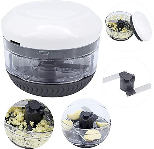 LATRAT Zerkleinerer Zwiebelschneider Manuelle Küchenmaschine, Knoblauchhacker, Fleischwolf, Mixer zum Hacken von Früchten, Gemüse, Kräutern, Zwiebeln