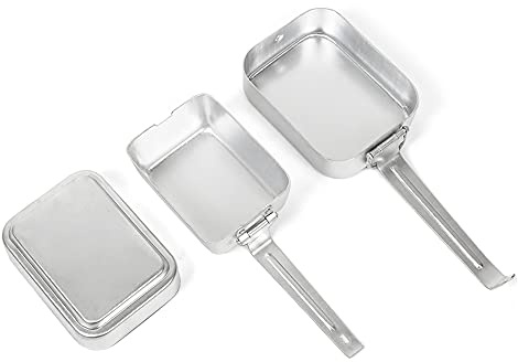 Lixada Outdoor Mess Tin Kit Mess Tin with Handle Aluminum Mess Kit Camping Cookware Set Lunch Box Food Container with Lid