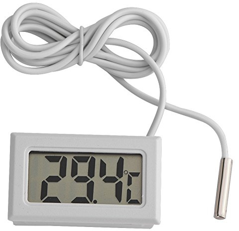 Digital Thermometer, Mini LED Display Digital Temperature Meter Probe Sensor Digital LCD Thermometer with 2 x LR44 batteries for Freezer, Poultry, Refrigerator, Incubator, Greenhouse, Aquarium(1 pair)