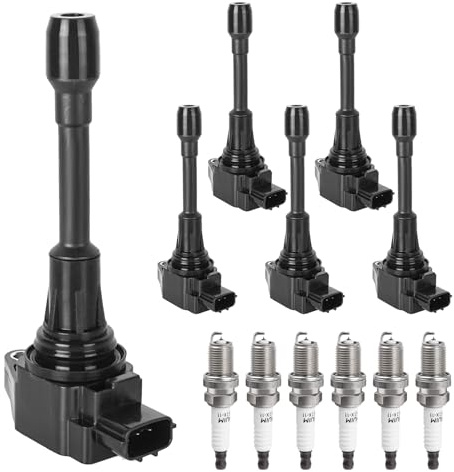 Ignition Coil Packs & Spark Plugs Compatible with V6 3.5L 3.5 2009-2020 Nissan Maxima Murano Altima Pathfinder Quest, Infiniti Q50 Q70 QX60 EX35 FX35 G25 G35 M35h, UF550, Pack of 6
