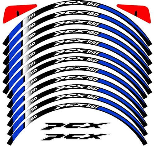 ROANNY Felgenband Motorrad-Rad-Aufkleber, Reflektierende Felgenaufkleber, Roller-Streifenband, Wasserdichtes Zubehör Für PCX125 PCX160 PCX125 160 (Color : 9)