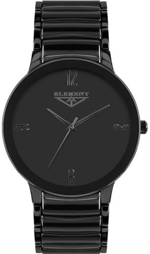 33 ELEMENT Herren Armbanduhr Analog Quarz mit Keramikgehäuse und Keramikarmband, Saphirglas, 30 WR