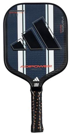 Adidas Adipower - Paleta de Pickleball de Carbono aluminizado de 24 Quilates, Superficie de Carbono 3 K, construcción clásica Multicapa, núcleo de Panal de Polipropileno HD, con Hoja giratoria +