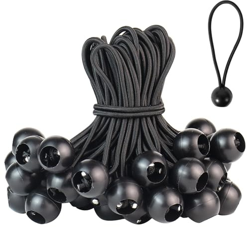 Spanngummis mit Kugel Planenspanner Gummispanner Zeltgummis - 15cm 50 Stück Planenspanner spanngummi mit Kugel Expanderschlingen Gummischlaufen für Planen Zelt Banner Netz Pavillions, Schwarz