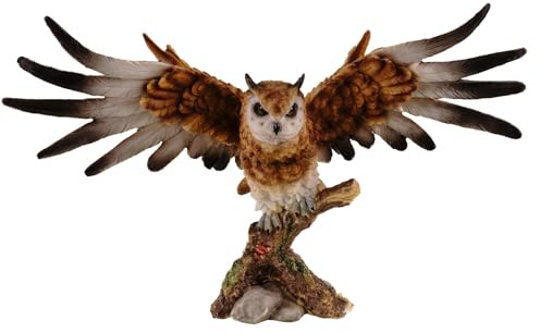 Kremers Skattkista dekorativ figur uggla brun skulptur 38 cm dekoration figur fågel gåva djur polyresin ugglefigur Uhu