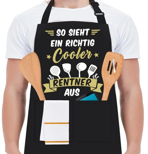 Renteneintritt Geschenk Für Männer - Lustige Ruhestand Grillschürze, Kochschürze, Küchenschürze Für Herren