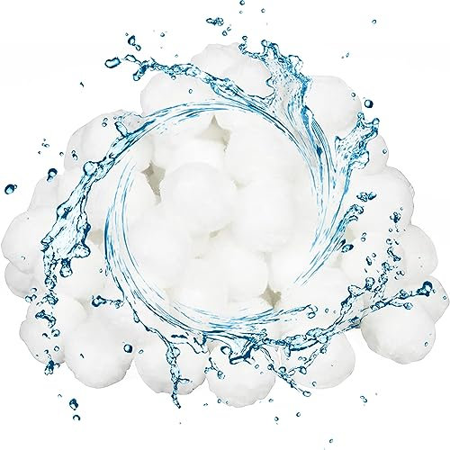 Atsmoce® Filterbälle für Sandfilteranlage, Filterbälle für Pool Schwimmbad/Filteranlagen/Sandfilter/Filterpumpe Aquarium/Poolreinigung, Ersetzen 11kg Filtersand, Weiß (800g)