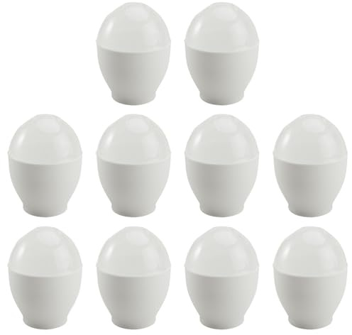 TOPBATHY Lot De 10 Tasses À Œufs Pour Cuisson Vapeur Micro-Ondes Cuiseur Œuf Vapeur Micro- Pour Petit Déjeuner À La Maison Récipient Léger 2.56 X 2.56 X 3.74 in