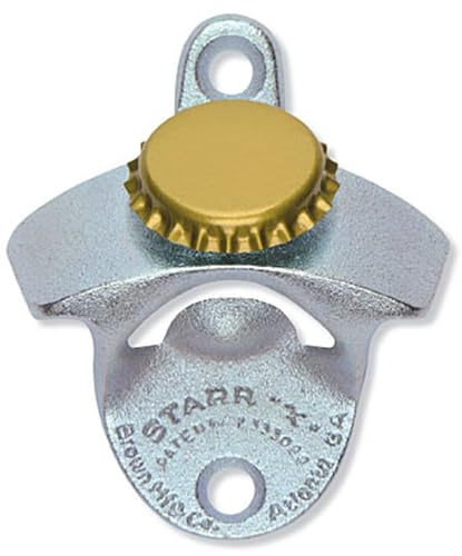 STARR X Wandflaschenöffner mit Magnet für Kronkorken vom Lieblingsbier, Silber