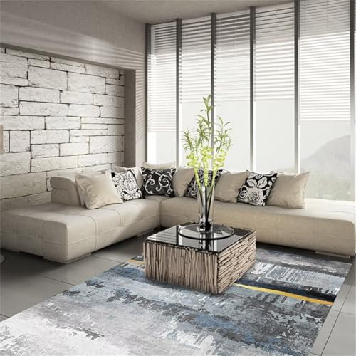RUGMRZ Webteppich Rugs Washable Grau-blau unregelmäßiges Muster Design modische Wohnzimmer Teppich Nicht verblassen Teppich+Wohnzimmer 200X260CM