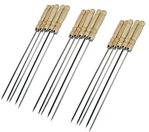 KONTONTY 25pièces Lot De Brochettes Longues Acier Inoxydable Pour Barbecue Brochettes Plates Réutilisables De Viande