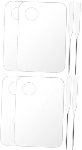 2 Ensembles palette de couleurs Plateau de pigments de peindre des plateaux de mélange de couleurs panneau de pigments spatule de maquillage spatule de beauté Baluue