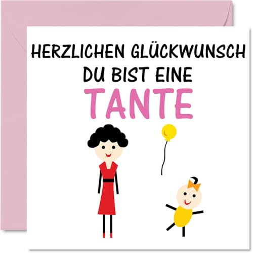 Stuff4 Karte zur Geburt Junge Mädchen | Herzlichen Glückwunsch du Bist eine Tante, Babykarten zur Geburt Baby Karte Geburt Babyparty