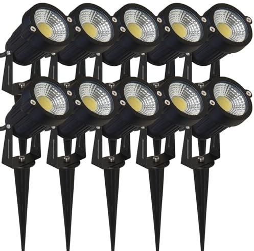 10x LED Gartenleuchte Amira 230V 5W Warmweiß 3000K | IP44 mit Erdspieß | 500lm je Leuchte | Für Außenbereich, Beet, Weg & Terrasse | inkl. 1,5 m Anschlusskabel | Robustes Gehäuse, wetterfest