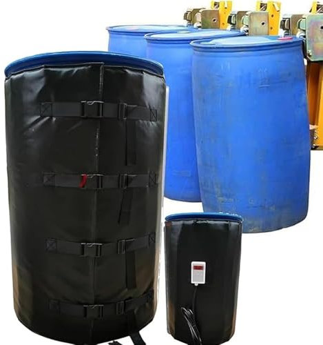 A, Oil Drum Heater Waterproof Insulation Materials Oil Drum Electric Heating Jacket 0~150℃ Temperature Controller Barrel Heater for Oil Drum And Liquefied Tanks