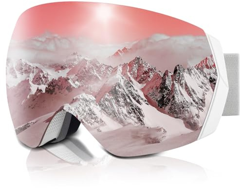 CARFIA Herren Damen Skibrille für Brillenträger 100% UV400-Schutz Schneebrille Skibrille Anti-Nebel Snowboardbrille Ski Goggles