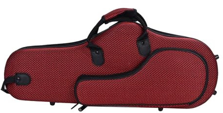 Saxophontasche, Saxophon-Aufbewahrungskoffer, Saxophon-Gigbag, gepolstert für Altsaxophon, Tragetasche für Blasinstrumente, Rot