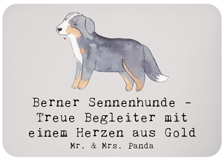 Mr. & Mrs. Panda Kühlschrankmagnet Berner Sennenhund Herz - Geschenk, liebevolle Hunde, whiteboardmagnet, mit, Wachhund, Hunderasse, haftmagnet, Hunderassen Charakter, Schweizer, Treue Begleiter, Hund