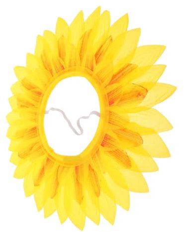 VICASKY Lustige Gesichtsmaske Sonnenblumen-kopfschmuck Kopfbedeckung Partyzubehör Party-requisite Blumenkopfschmuck Tanzkostüm Sonnenblumenkostüm Sonnenblumenhaube Yellow Seidentuch