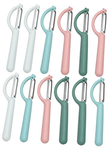 OKUMEYR 12piezas Peladores De Verduras y Frutas Inoxidable y De Cocina Para Patatas Zanahorias y Familiar y Profesional