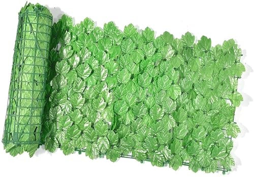 Haie de lierre artificiel pour balcon et terrasse, 10 m, verdure résistante aux intempéries pour jardin avec protection solaire, plantes artificielles d'extérieur pour intimité et vue sur la brise.