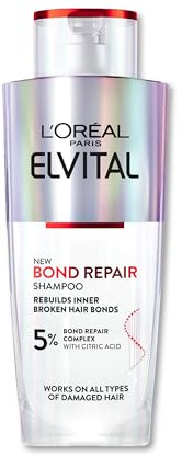 L'Oréal Paris Elvive Bond Repair Shampoo, Djupverkande Intensiv Reparationsbehandling, För Skadat Hår, 200 ml