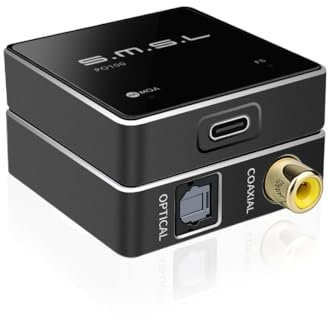SMSL PO100 2024 XU316 Convertitore da Digitale a Analogico Audio, Decoder MQA USB a Toslink Coassiale/Ottico Audio Adapter, Adattatore Mini USB a Coassiale per Telefono/PC/Rilevatore/Streamer (Nero)