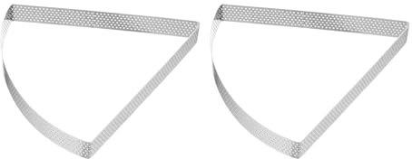 sourcing map 2 anillos perforados para tartas de 6.3 pulgadas, de acero inoxidable en forma de abanico, anillo de tartaleta antiadherente para pulir pasteles, mousse, anillo de postre grueso,