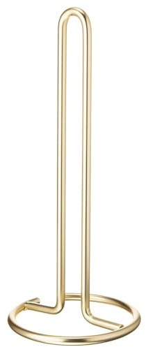 FitWell - Porta asciugamani di carta per piani di lavoro da cucina, bar e tavoli da pranzo, in acciaio, adatto per rotoli standard e jumbo, 1 pezzo (oro)