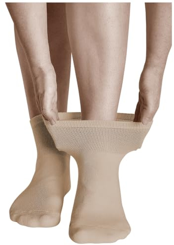 VITSOCKS Vadderade Mysiga Komfort Strumpor Dam Mjuk Resår (3 PAR) Ömma Trötta Fötter, beige, 39-42