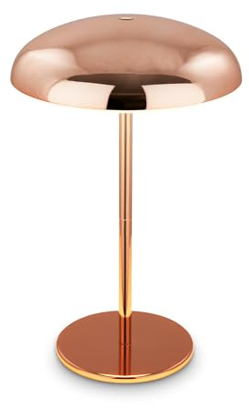 BRILONER - LED Tischlampe kabellos IP44 mit Lichtkante, Touchdimmer, Akku tauschbar, Nachttischlampe, Leselampe, LED Lampe, Dekolampe, Tischleuchte, Akku Lampe, Outdoor, 19,5x30,5 cm, Kupferfarbig