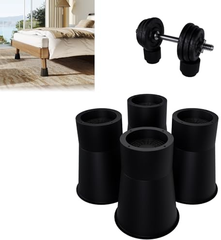 UISEBRT 8 Stück Rund Tischerhöhung 12cm+6.5cm Hoch Kombi, Verstellbare Betterhöhung & Stuhlerhöhung, Stapelbare Möbel-Hebepads aus PP, Tischbein Verlängerung für Sofa, Bettfüße & Tisch