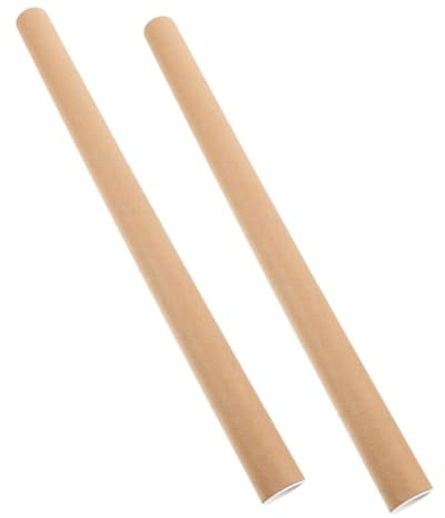 2pcs Heavy Duty Cardboard Mailing Tubes with End Caps for Art Prints Posters and Blueprints Packaging for Shipping and Storage