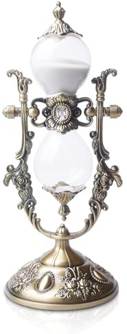 Clessidra 15 minuti con cornice in ottone dorato, decorazione vintage con clessidra, timer con sabbia bianca, oro clessidra, regalo moderno per casa, cucina, ufficio