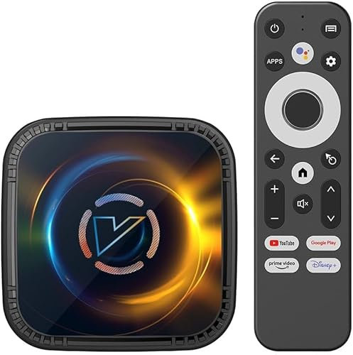 CHROX Android TV Box 14.0, Android Box 4GB RAM 64GB ROM, Allwinner H728 CPU Quad Core Smart 8K TV Box Support 2.4G/5.0Ghz Dual Wifi 100M Ethernet Bluetooth,4GB+64GB