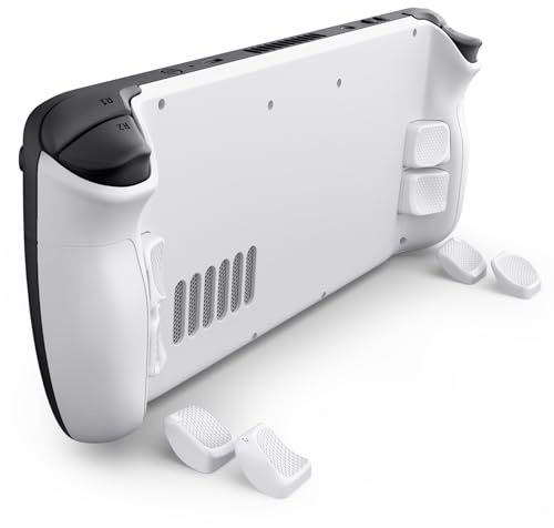 eXtremeRate Cover Posteriore Tasti Intercambiabili per Steam Deck LCD/OLED,Grip Pulsanti Ergonomici L4L5 R4R5 con 2 Altezze e Forme,Accessori Ricambio per Steam Deck Console,Bianco