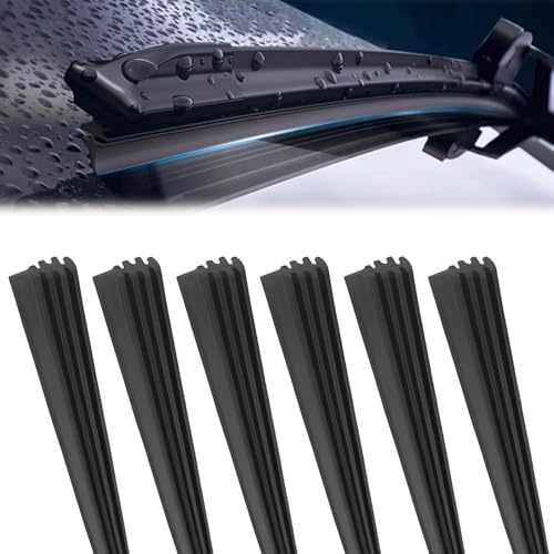 6 Pièces Caoutchouc D’Essuie-Glace 800mm, Recharges Universelles Sans Cadre, Bandes En Caoutchouc Découpables Pour Pare-Brise, Remplacement Essuie-Glace Pour Voiture Camion SUV Bus