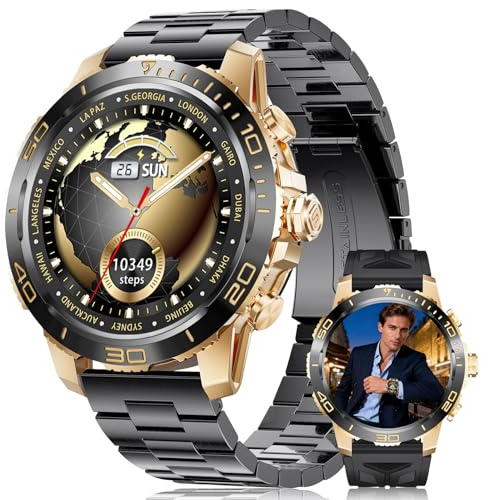 DREMAC Montre Connectée Homme avec 800 mAh Batterie, 1.43'' Amoled Montre Intelligent Homme avec Fréquence Cardiaque/Suivi de Sommeil, IP68 Fitness Tracker avec 200 Modes Sportifs pour iOS Android