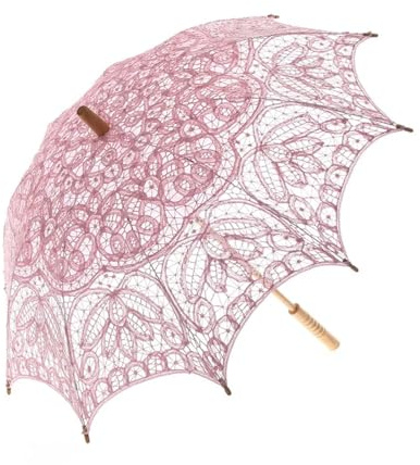 Spetsparaply, Brudparaply i spets, flerfärgat(Pink)