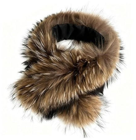 Waltonalice Fellkragen für Kapuze Echtpelzkragen Fell Schal Damen Winter Pelzkragen Fellkapuze Kragen Lätzchen Herrenpelz Pelzmanschetten Plüschbesatz Für Kleidung Dunkel