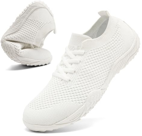 Barefoot Shoes Womens White Trainers Gym Walking Slip on Sneakers Size 7