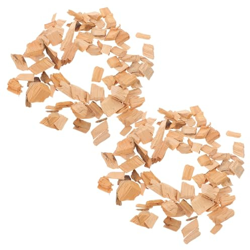 Levemolo Trucioli di Legno Naturali per Affumicatore 400g X 2 Sacchetti, Pellet di Cipresso 3–5 Cm per Barbecue a Gas, Aroma Intenso per Carne, Salsicce e Anatra Arrosto, Accessori