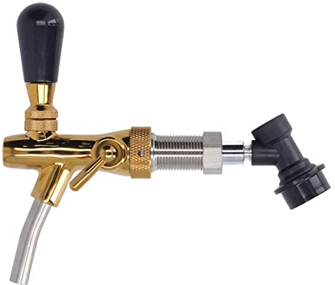 Cloimei Grifo de cerveza profesional G5/8, grifo de cerveza ajustable de latón y acero inoxidable con conexión rápida para el hogar, bares, restaurantes, uso comercial, dispensador