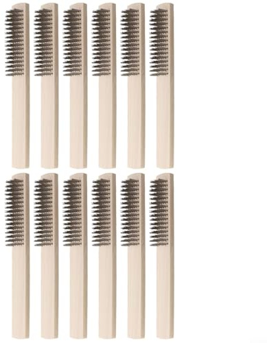 Herramientas de limpieza profesionales, juego de 12 cepillos de alambre de cobre y acero inoxidable para eliminar eficazmente el óxido y la suciedad (alambre de cobre puro)