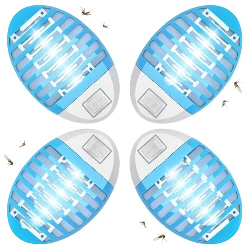Mückenlampe,Insektenvernichter Elektrisch, Steckdosen-Insektenvernichter mit UV-Licht, mückenfalle, für Fliegen, Mücken, Motten, Küche, für Schlafzimmer, Indoor (4 Pack)