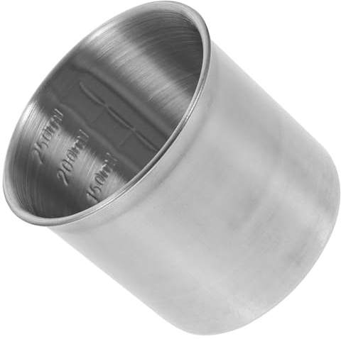 Tofficu Taza Metálica Medidora de Acero Inoxidable con Escala Doble para Cocina, Recipiente para Arroz y Utensilios, Resistente y Apta para Alimentos Varios estilos