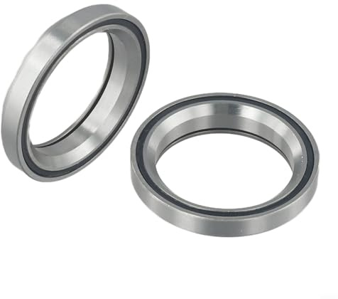Set sterzo per bicicletta, 2 pezzi, 1 1/8 pollici, 30,5 x 41,8 x 8 mm, 45/45 gradi, in acciaio, nero e argento, per mountain bike, bici da corsa, forcella di ricambio per manutenzione e riparazione