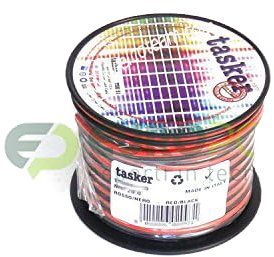 Bobina matassa cavo piattina ROSSO NERA ideale per casse audio ecc. (2x0,50mmq 20METRI)