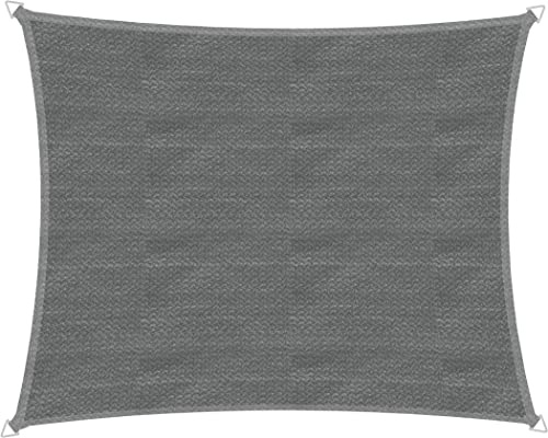 Windhager Sonnensegel Capri Rechteck 4 x 5 m, Sonnenschutz für Garten & Terrasse, UV- und witterungsbeständig, grau